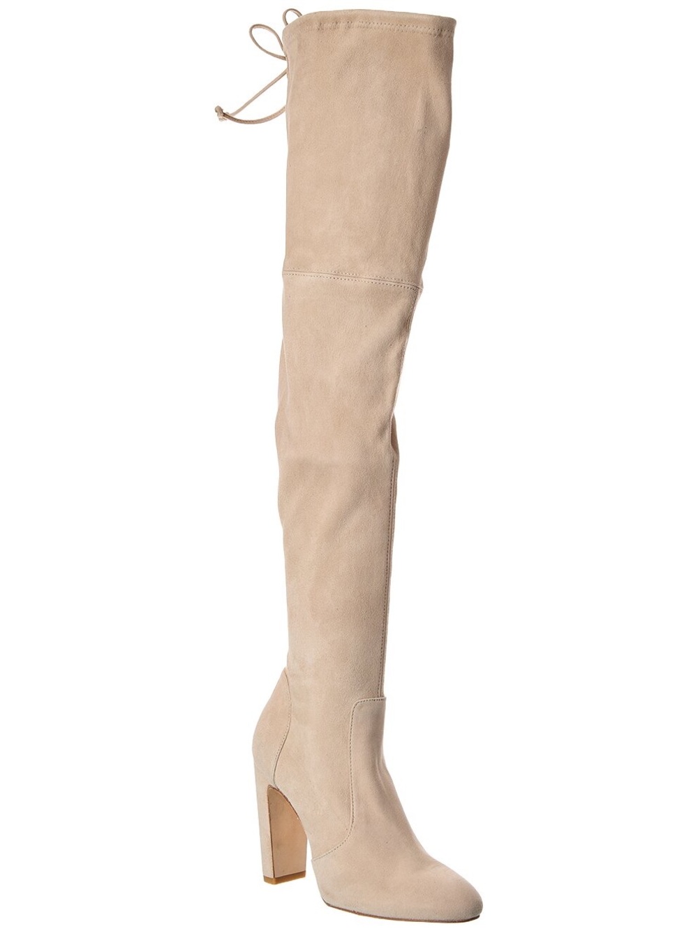 Stuart Weitzman Over-the-Knee Suede Boots in Beige